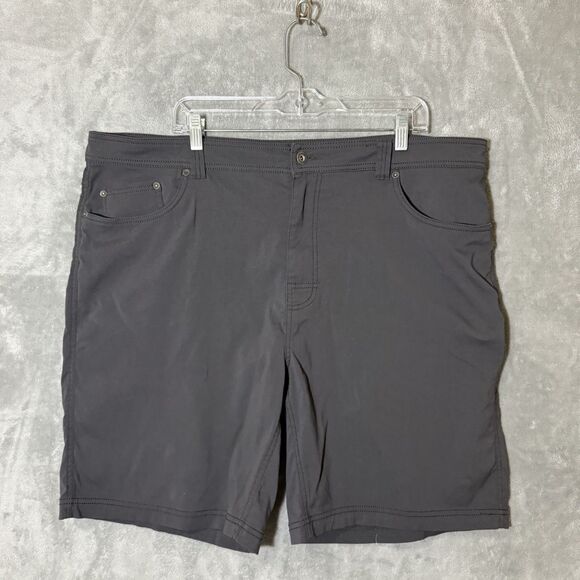 PrAna Shorts Men 42 Gray Chino Utility Hiker Preppy Trail Casual Outdoors READ